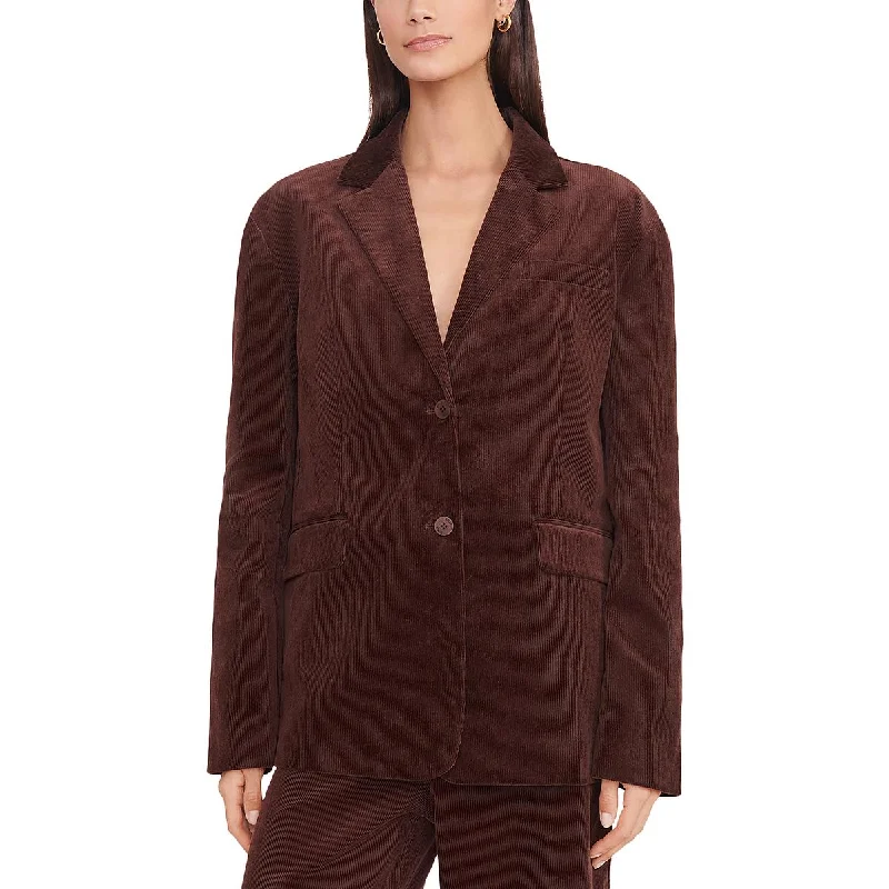 Women's Peacoats -STAUD Womens Corduroy Suit Separate Two-Button Blazer