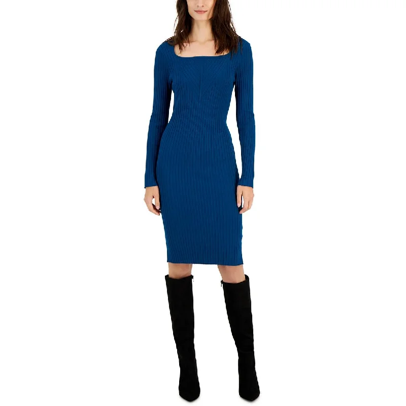 Women's Sweaterdress with Elegant Finish -Taylor Womens Ribbed Midi Sweaterdress