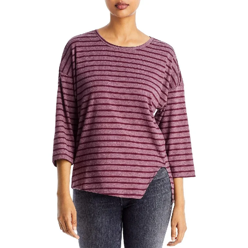 Women's Tank Blouses -Three Dots Womens Striped Asymmetric Blouse