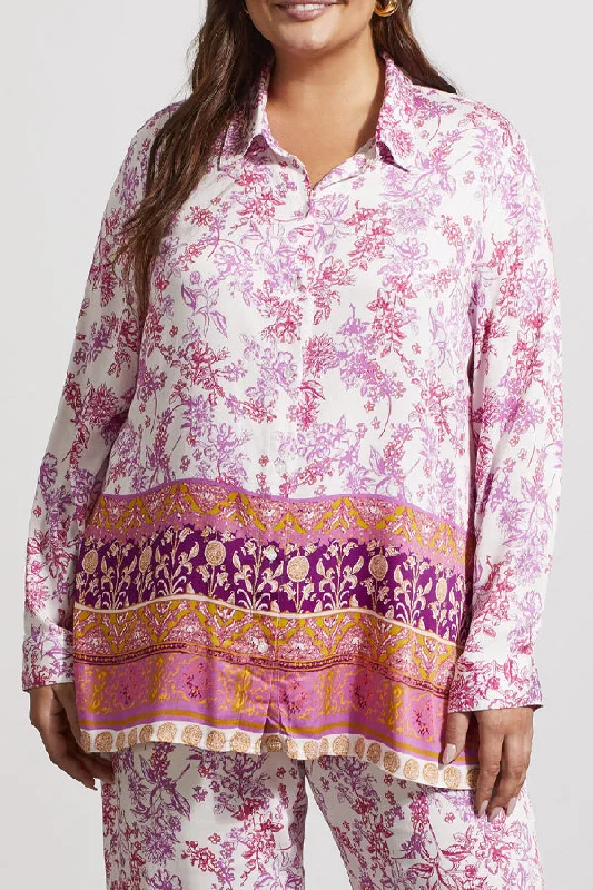 Women's Formal Shirts -Tribal Border Print Blouse