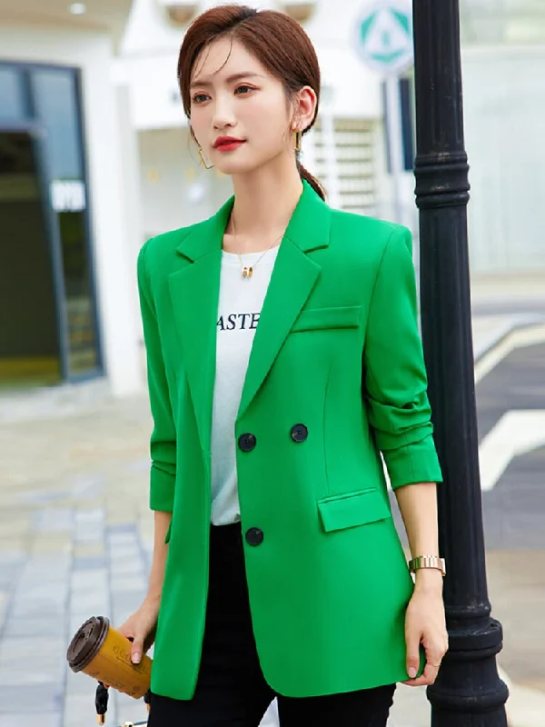 Women's Blazers with Pocket Detail -2022 New Women Elegant Loose Blazer Jackets Office Ladies Blazers Workwear Fashion Long Sleeve Coat Outwear Clothes Women Blazer