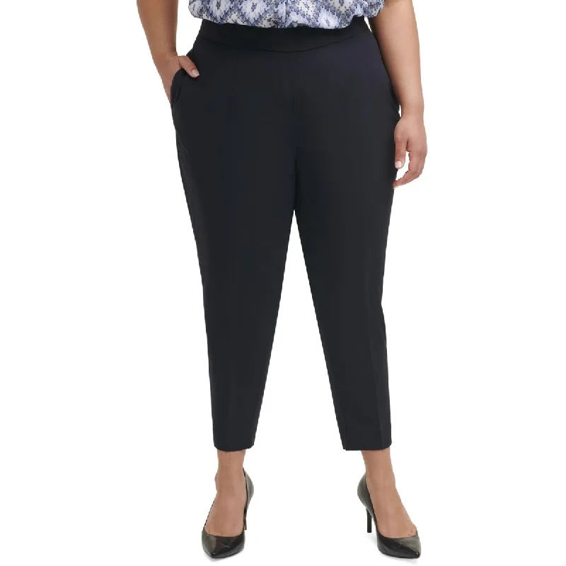 Women's Flat-front Suit Pants-Calvin Klein Womens Plus Pull On Office Dress Pants