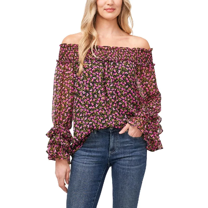 Women's Trendy Shirts -CeCe Womens Floral Print Polyester Blouse