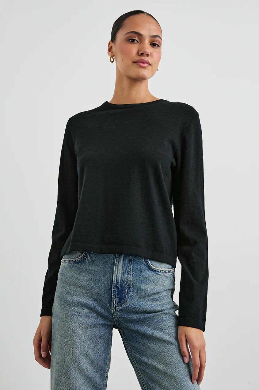 Women's Bold Print Long Sleeve T-shirt -Cotton Cashmere Long Sleeve Tee