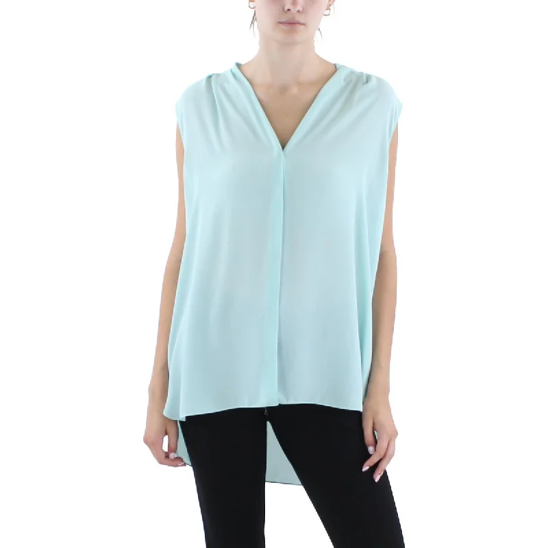 Women's Elegant Dress Shirts -Elie Tahari Womens Georgette Button Front Blouse