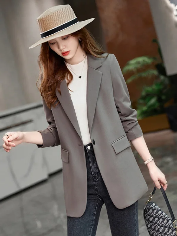 Women's Blazers with Button Detail -Fashion Woman Blazer 2022 Autumn Clothing Jacket Women Buttons Up Blazers for Women Casual Suits Elegant OL Female Blazer Coats