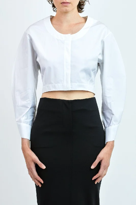 Women's Striped Button-up Shirts -Alaïa Scoop Blouse
