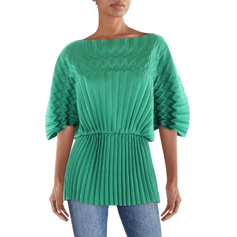 Women's Casual Button-up Shirts -Lafayette 148 New York Womens Pleated Abstract Shape Blouse Women's Casual Button-up Shirts -Lafayette 148 New York Womens Pleated Abstract Shape Blouse