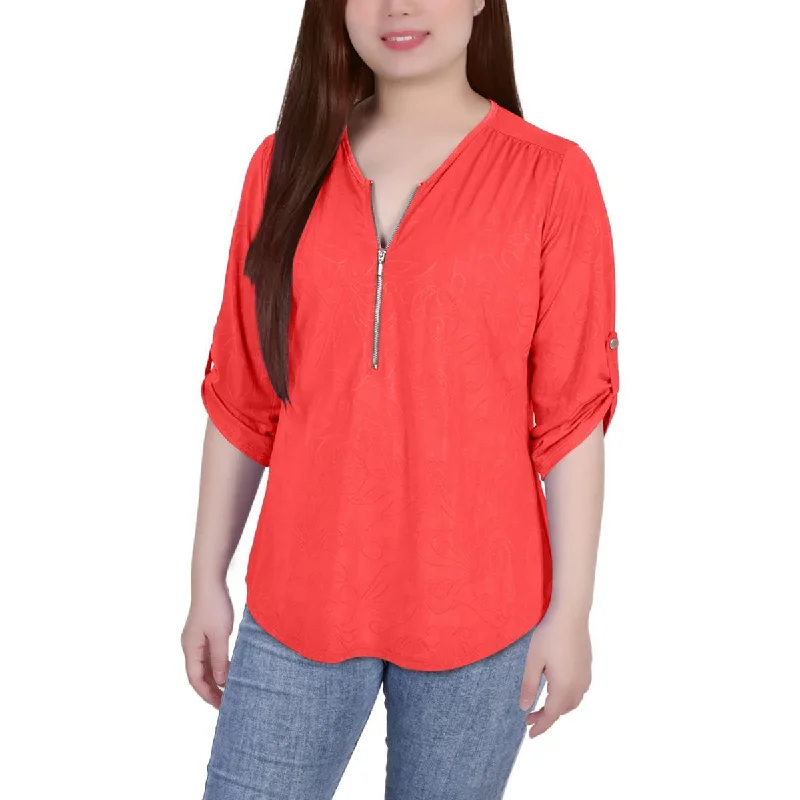 Women's Cotton Blouses with Collar -NY Collection Womens Petites Blouse