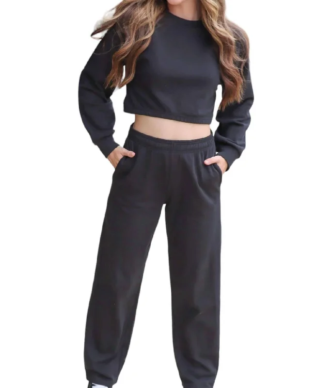 Women's Sweater Set with Knit Booties -The Essential Set In Black