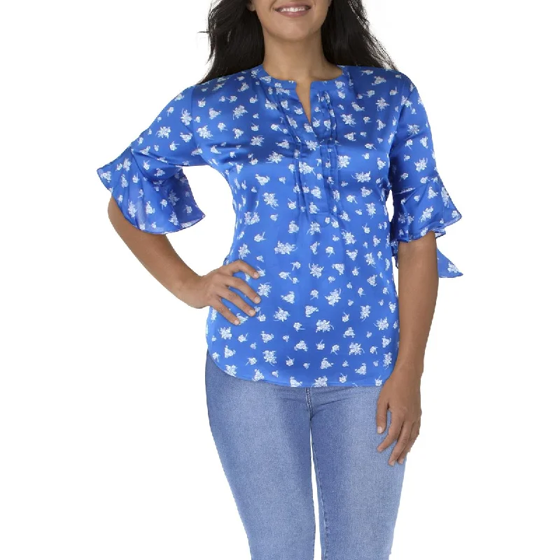 Women's Flared Sleeve Shirts -Vince Camuto Womens Plus Floral Bell Sleeve Blouse