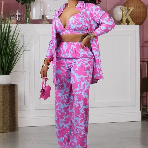 Women's Sweater Set with Mid-Length Skirt -Women's Printed Trousers Three-piece Set Suit Women's Sweater Set with Mid-Length Skirt -Women's Printed Trousers Three-piece Set Suit