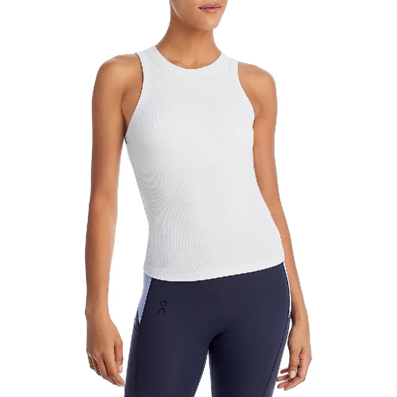 Women's Trendy Tank Tops with Fun Prints -Aqua Womens Ribbed Stretch Tank Top