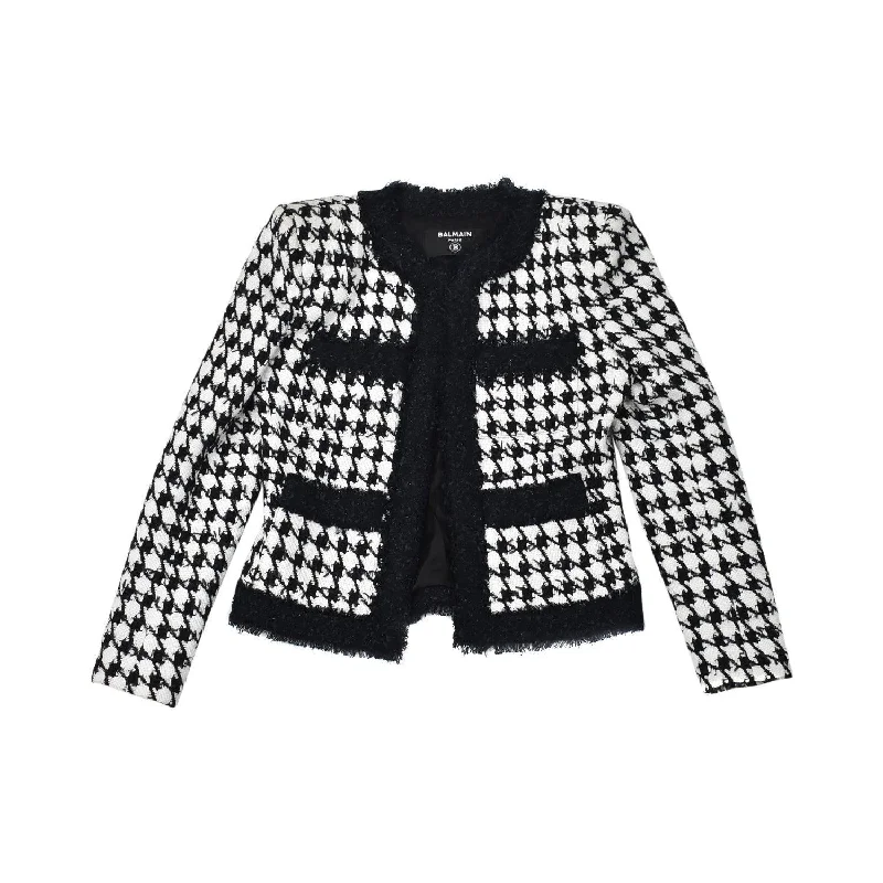 Women's Monochrome Checkered Blazers -Balmain Blazer - Women's 36
