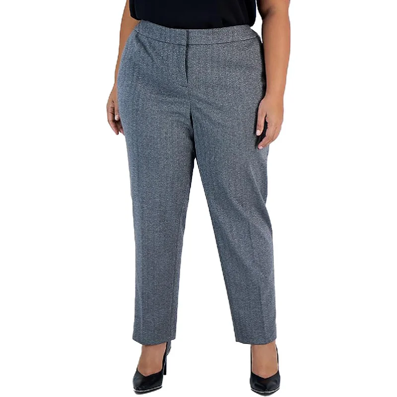 Women's Printed Suit Pants-Bar III Womens Plus Shimmer Herringbone Dress Pants