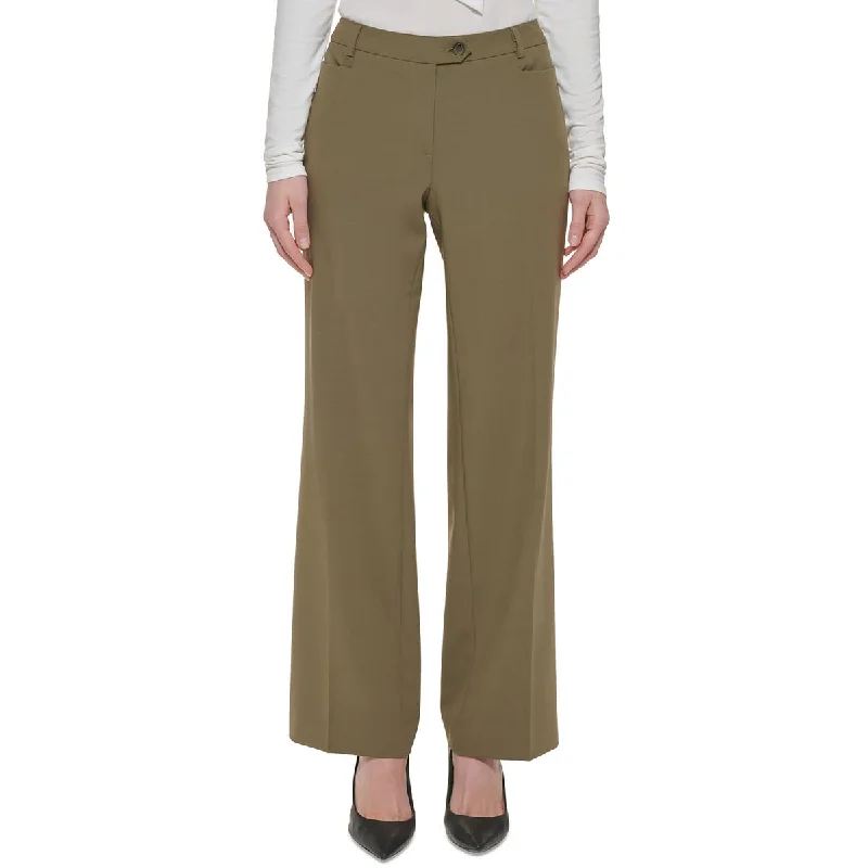 Women's Plus Size Suit Pants-Calvin Klein Womens Solid  Dress Pants