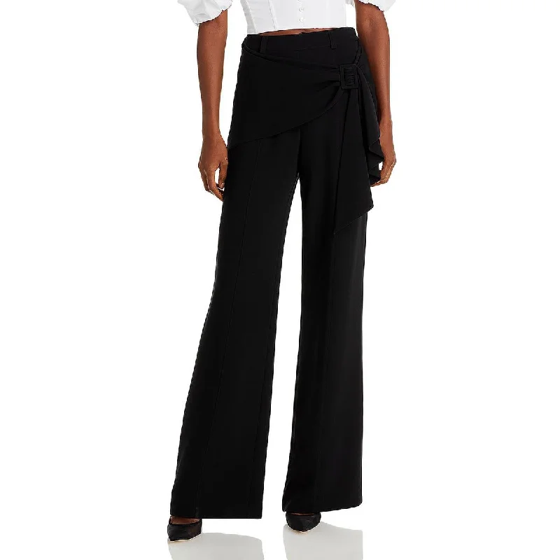 Women's Mid-Rise Suit Pants-Cinq a Sept Womens Kent Wide Leg Belted Overlay Dress Pants Women's Mid-Rise Suit Pants-Cinq a Sept Womens Kent Wide Leg Belted Overlay Dress Pants