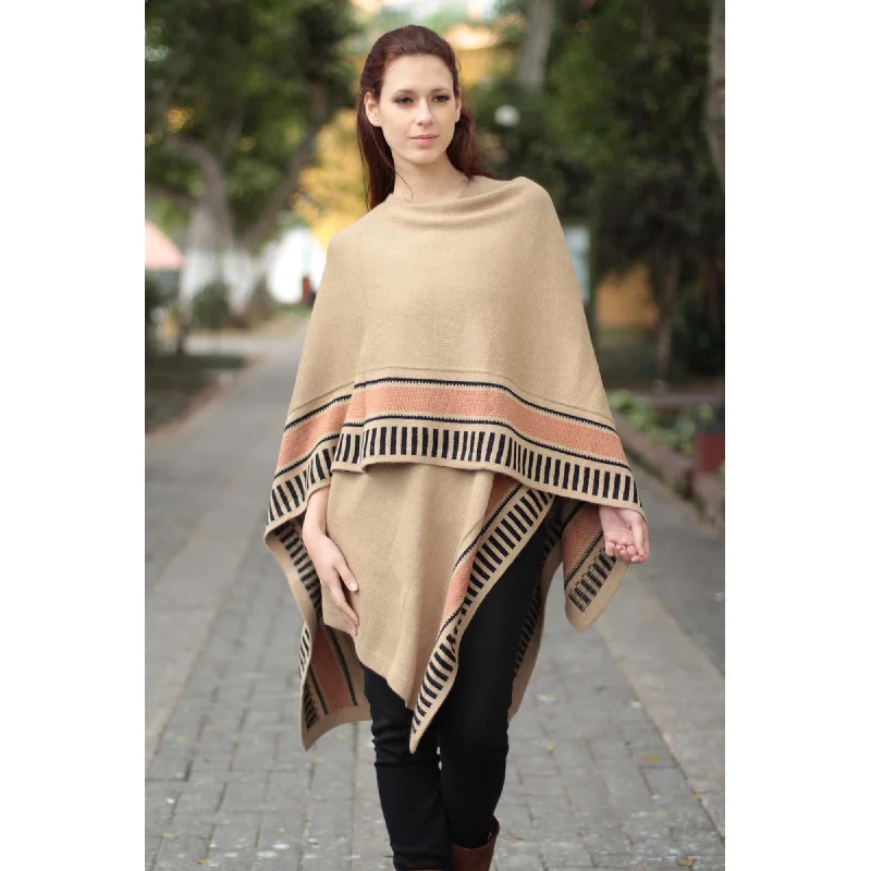 Women's Cozy Cloak Sweater-Desert Sand Ruana Cloak