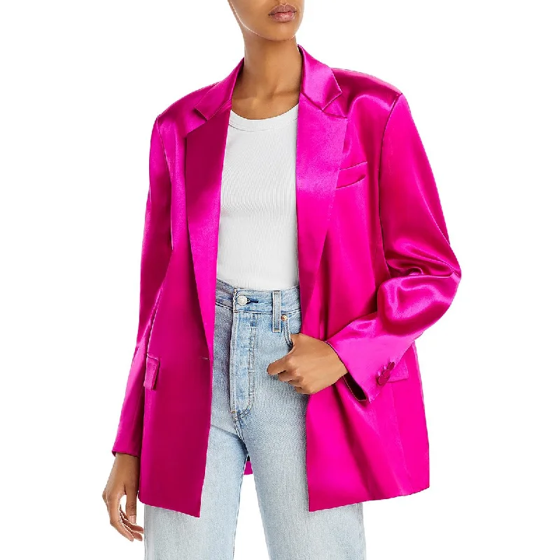 Women's Blazers with Cuffs -FRAME Womens Padded Shoulder Shimmer One-Button Blazer