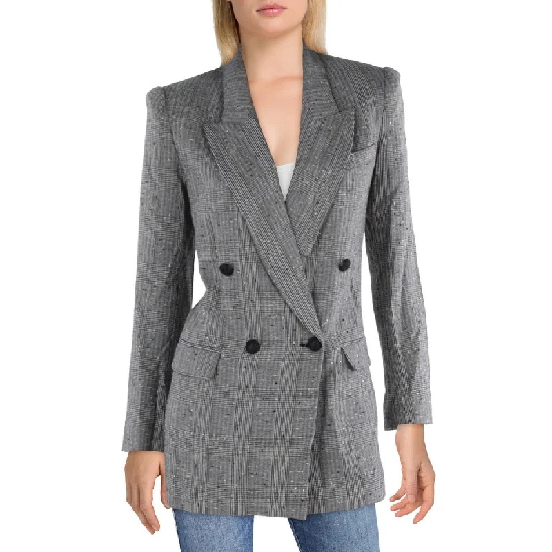 Women's Blazers for Holiday Parties -Generation Love Womens Penelope Woven Metallic One-Button Blazer Women's Blazers for Holiday Parties -Generation Love Womens Penelope Woven Metallic One-Button Blazer