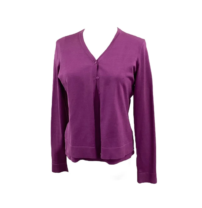 Women's Sweater Set with Zipper Cardigan -Jones New York Women's Sweater Set Purple P/M Women's Sweater Set with Zipper Cardigan -Jones New York Women's Sweater Set Purple P/M