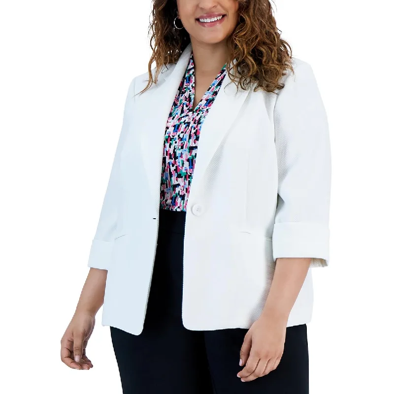 Women's Blazers with Tweed -Kasper Womens Plus Textured Suit Separates One-Button Blazer Women's Blazers with Tweed -Kasper Womens Plus Textured Suit Separates One-Button Blazer