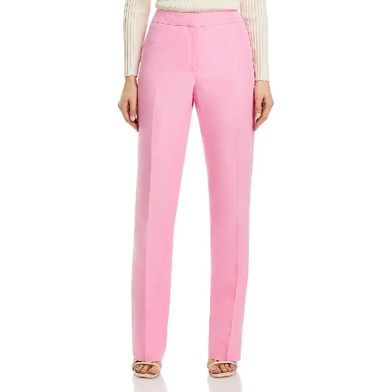 Women's Straight-Leg Suit Pants-Lafayette 148 Womens Barrow Silk Blend Trousers Dress Pants