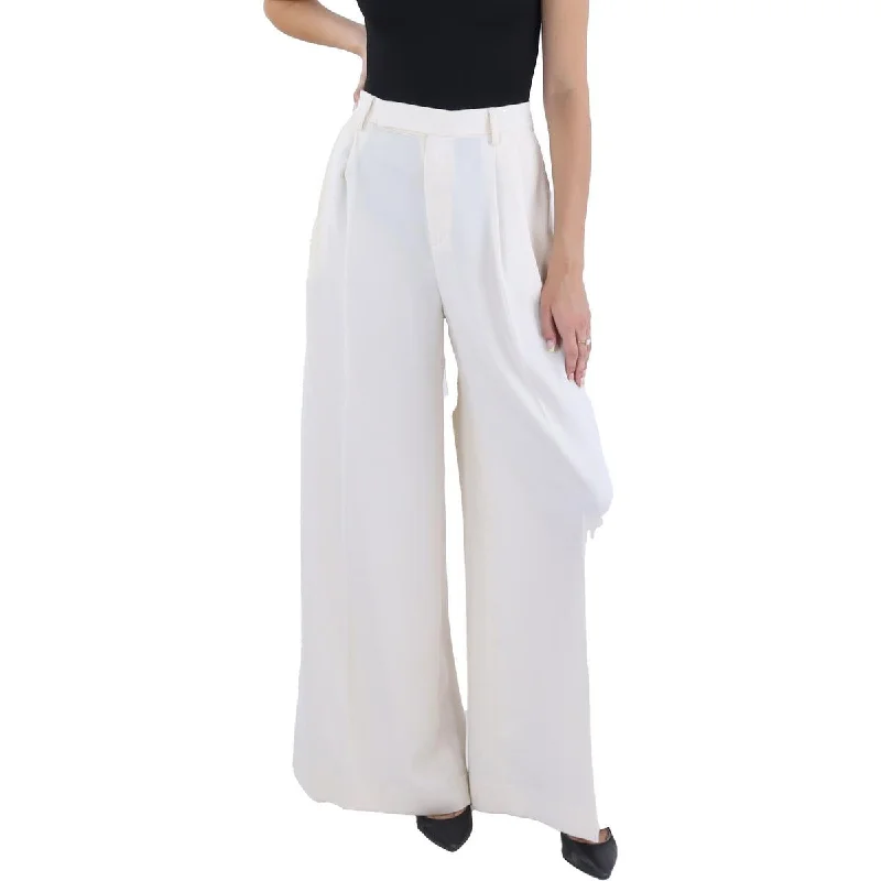Women's High-Waisted Wool Suit Pants-Lauren Ralph Lauren Womens Satin Wide Leg Dress Pants Women's High-Waisted Wool Suit Pants-Lauren Ralph Lauren Womens Satin Wide Leg Dress Pants