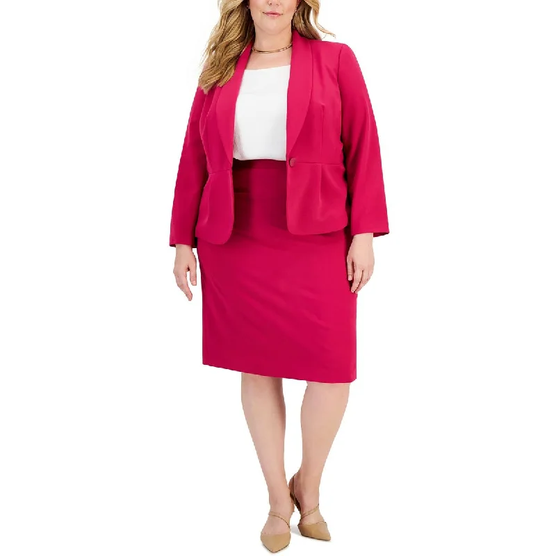 Women's Work Blazers -Le Suit Womens Plus Shawl Collar Business One-Button Blazer