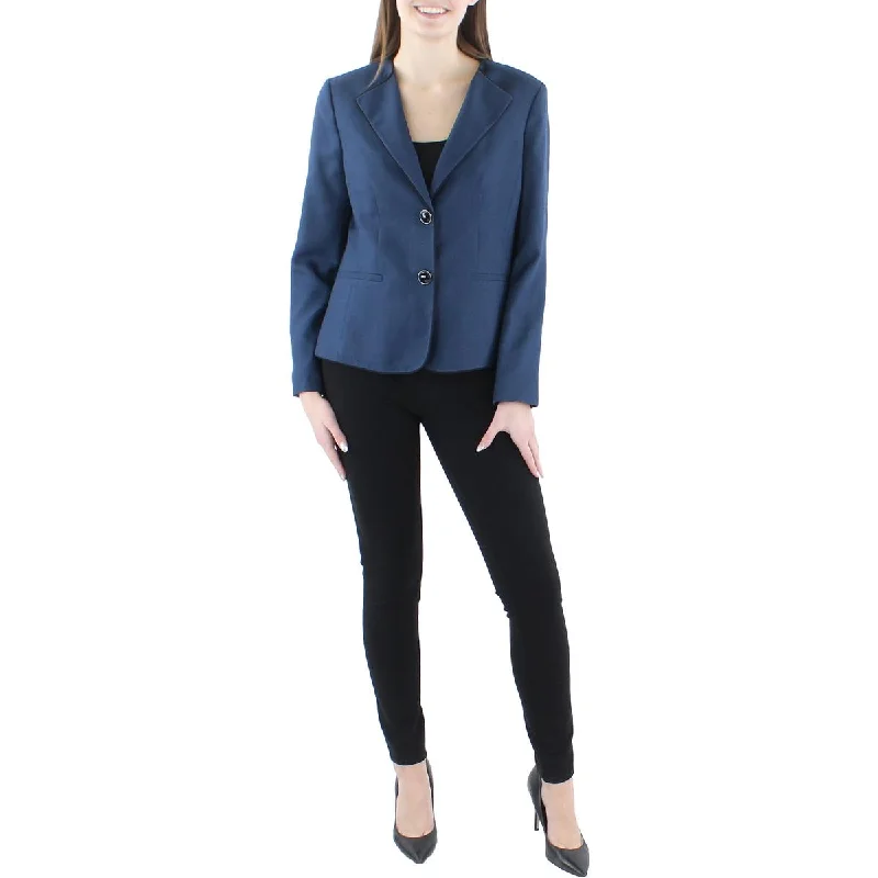 Women's Structured Blazers -Le Suit Womens Woven Long Sleeves Two-Button Blazer