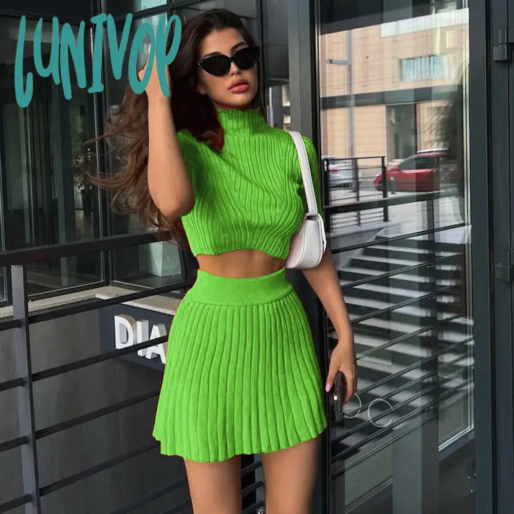 Women's Sweater Set for Relaxing -Lunivop Knitted Slim Sweater Skirt Set Women Fashion Two Piece Set Sexy Short Sleeved Cropped Tops Short Skirts 2 Piece Set Party Outfit Women's Sweater Set for Relaxing -Lunivop Knitted Slim Sweater Skirt Set Women Fashion Two Piece Set Sexy Short Sleeved Cropped Tops Short Skirts 2 Piece Set Party Outfit