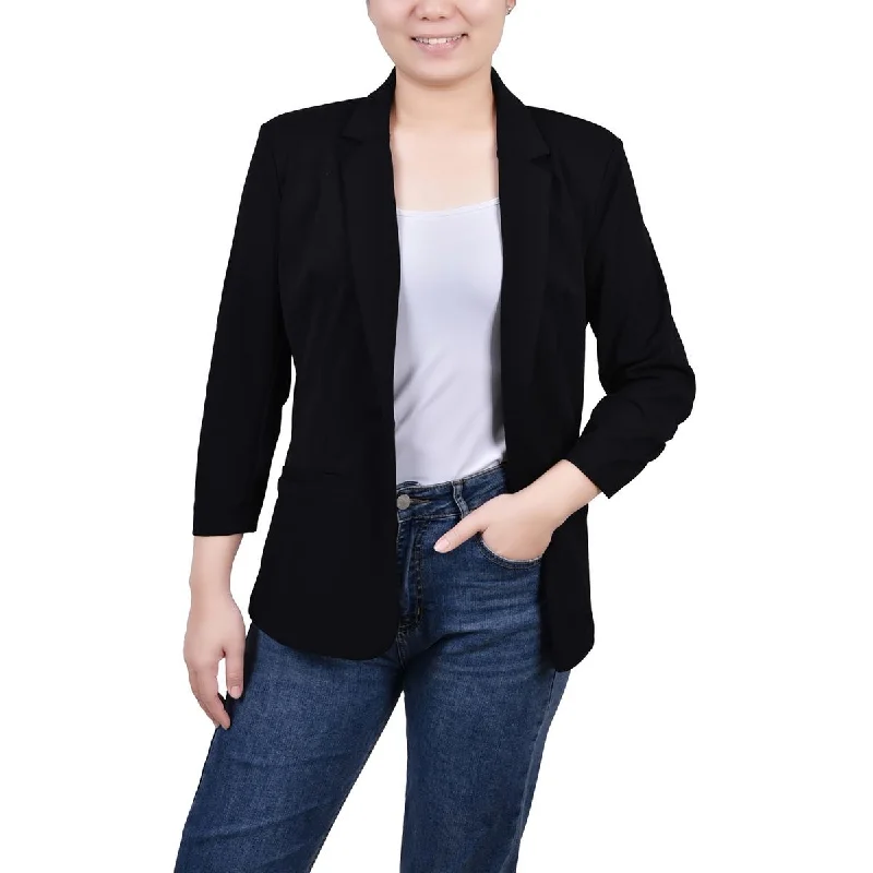 Women's Professional Blazers -NY Collection Womens Petites Three Quarter Sleeve Office Wear One-Button Blazer Women's Professional Blazers -NY Collection Womens Petites Three Quarter Sleeve Office Wear One-Button Blazer