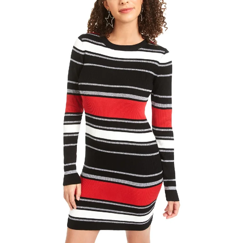 Women's Sweaterdress for Office Look -Planet Gold Womens Juniors Metallic Striped Sweaterdress Women's Sweaterdress for Office Look -Planet Gold Womens Juniors Metallic Striped Sweaterdress