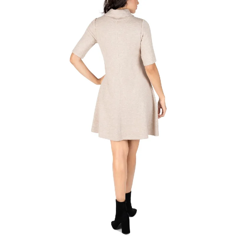 Women's Sweaterdress with Cable Knit Design -Signature By Robbie Bee Womens Petites Cowlneck Mini Sweaterdress Women's Sweaterdress with Cable Knit Design -Signature By Robbie Bee Womens Petites Cowlneck Mini Sweaterdress