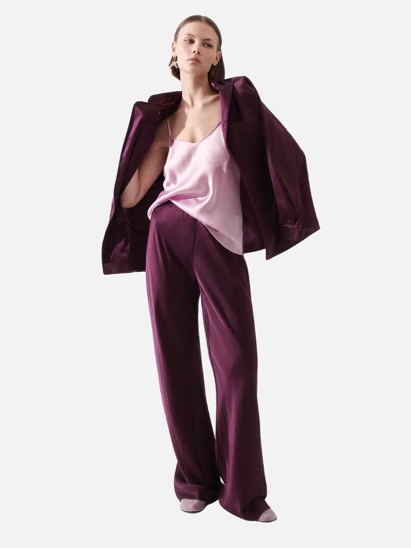 Women's Short Cut Blazers -Relaxed Blazer - Blood Plum