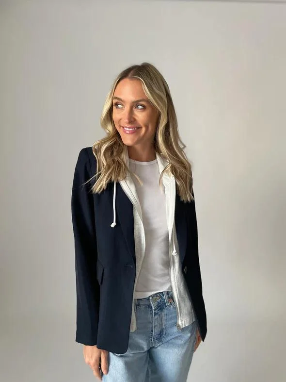 Women's Chic Woolen Blazers -Six Fifty Blazer w/ Sweatshirt Insert