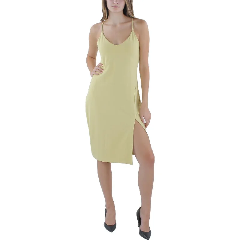 Soft Slip Dress with Lace Back -Black Satin Slip Dress with High Slit -Susana Monaco Womens Split Hem Nylon Slip Dress Soft Slip Dress with Lace Back -Black Satin Slip Dress with High Slit -Susana Monaco Womens Split Hem Nylon Slip Dress