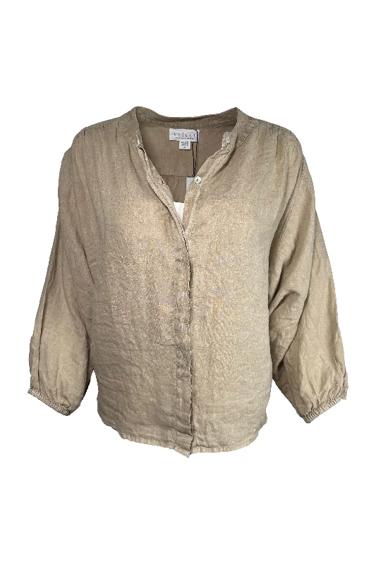 Women's Loose Collar Shirts -Velvet by Graham & Spencer Avis 06 Woven Linen Blouse | Autumn Women's Loose Collar Shirts -Velvet by Graham & Spencer Avis 06 Woven Linen Blouse | Autumn