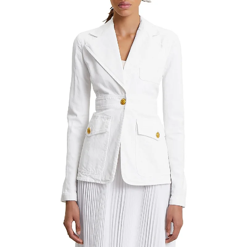 Women's Blazers with a Relaxed Fit -A.L.C. Womens Amelia II Denim Collared One-Button Blazer Women's Blazers with a Relaxed Fit -A.L.C. Womens Amelia II Denim Collared One-Button Blazer