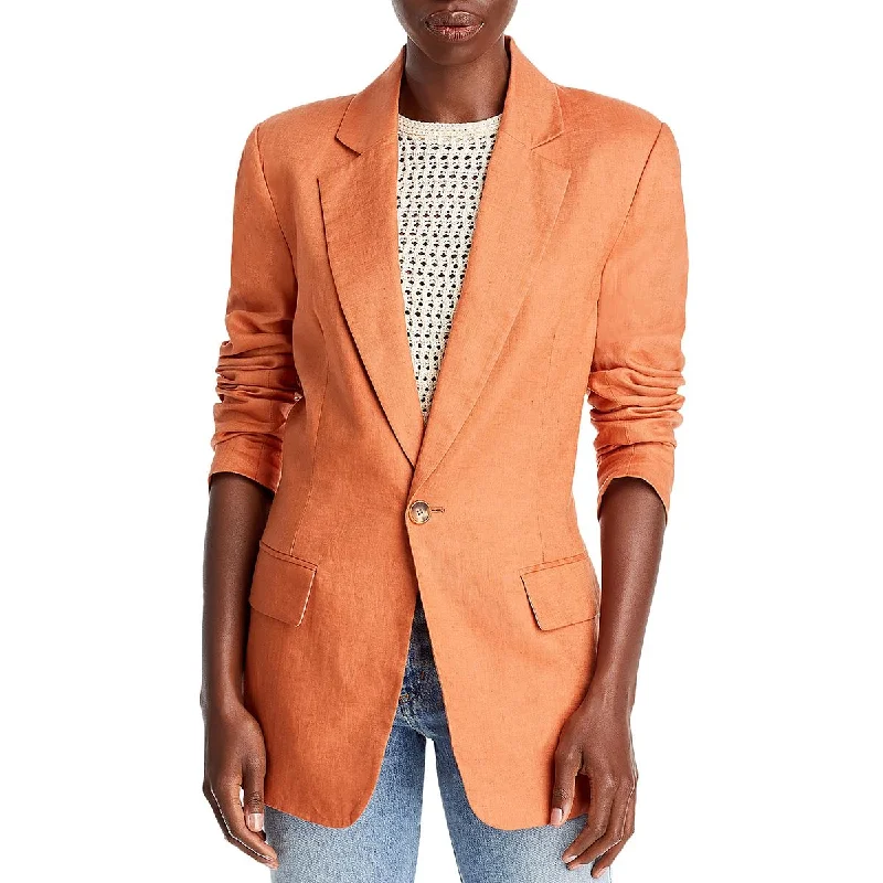 Women's High Collar Blazers -A.L.C. Womens Arlo Linen Office One-Button Blazer