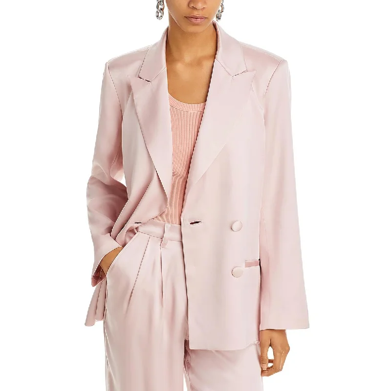 Women's Embellished Blazers -Anine Bing Womens Donne Silk Office Two-Button Blazer