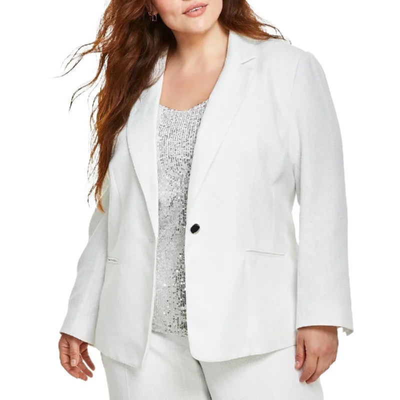 Women's Work Wear Blazers -Anne Klein Womens Plus Metallic Suit Separate One-Button Blazer Women's Work Wear Blazers -Anne Klein Womens Plus Metallic Suit Separate One-Button Blazer