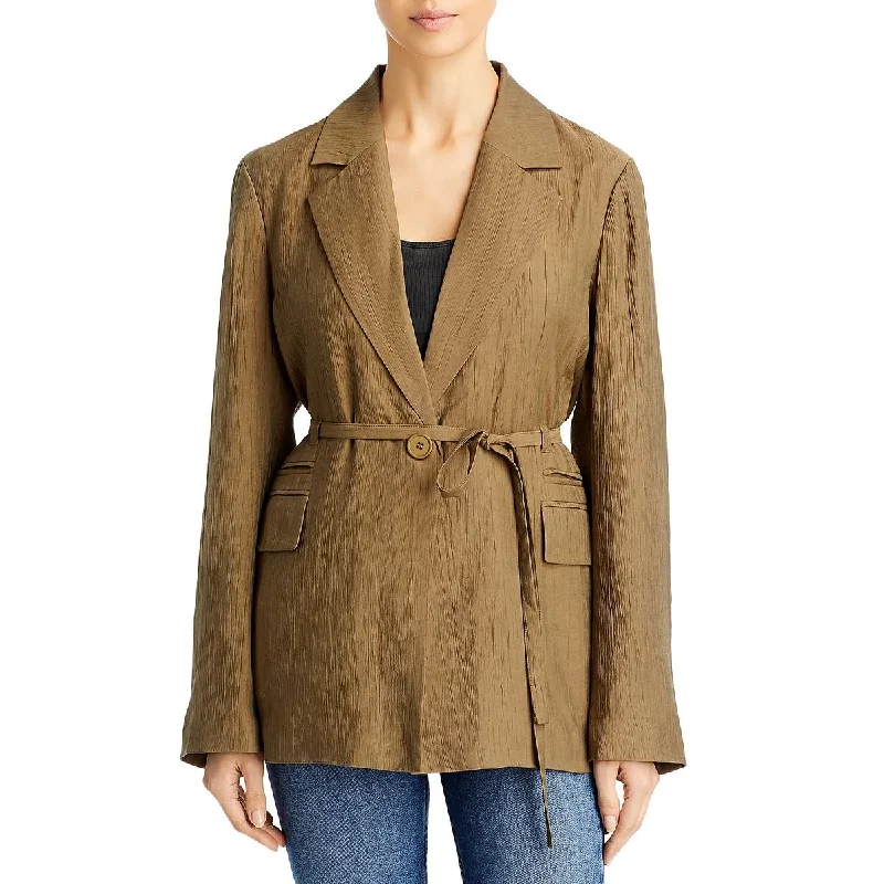 Women's Trendy Blazers -Avec Les Filles Womens    Slub Business One-Button Blazer