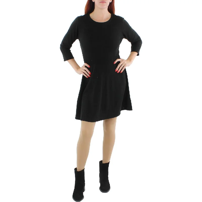 Women's Sweaterdress with Folded Collar -BCX Womens Juniors Knit Mini Sweaterdress