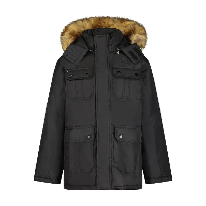 Women's Parka Jacket-Boy's Heavyweight Warm Winter Logo Parka Coat