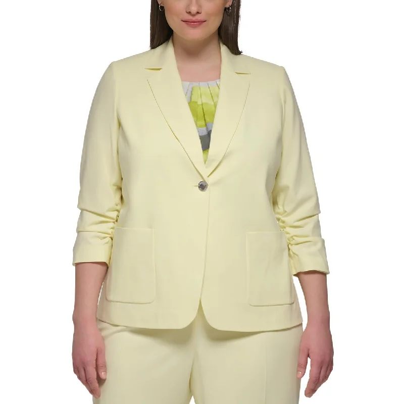 Women's Office Chic Blazers -Calvin Klein Womens Plus Crepe One-Button Blazer