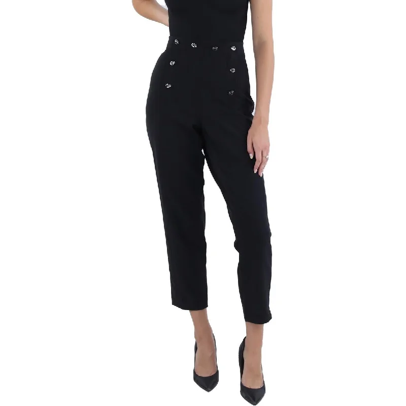 Women's Satin Finish Suit Pants-Donna Karan Womens High Rise Work Wear Dress Pants