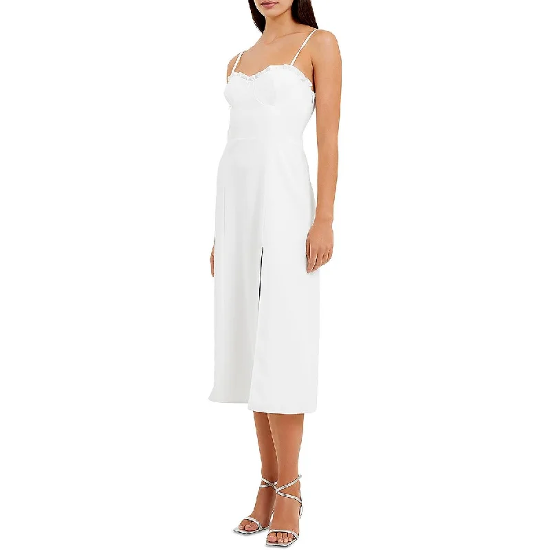 Slip Dress with Side Lace Detailing -Red Satin Slip Dress for Formal Party -French Connection Womens Frilled Crepe Slip Dress Slip Dress with Side Lace Detailing -Red Satin Slip Dress for Formal Party -French Connection Womens Frilled Crepe Slip Dress