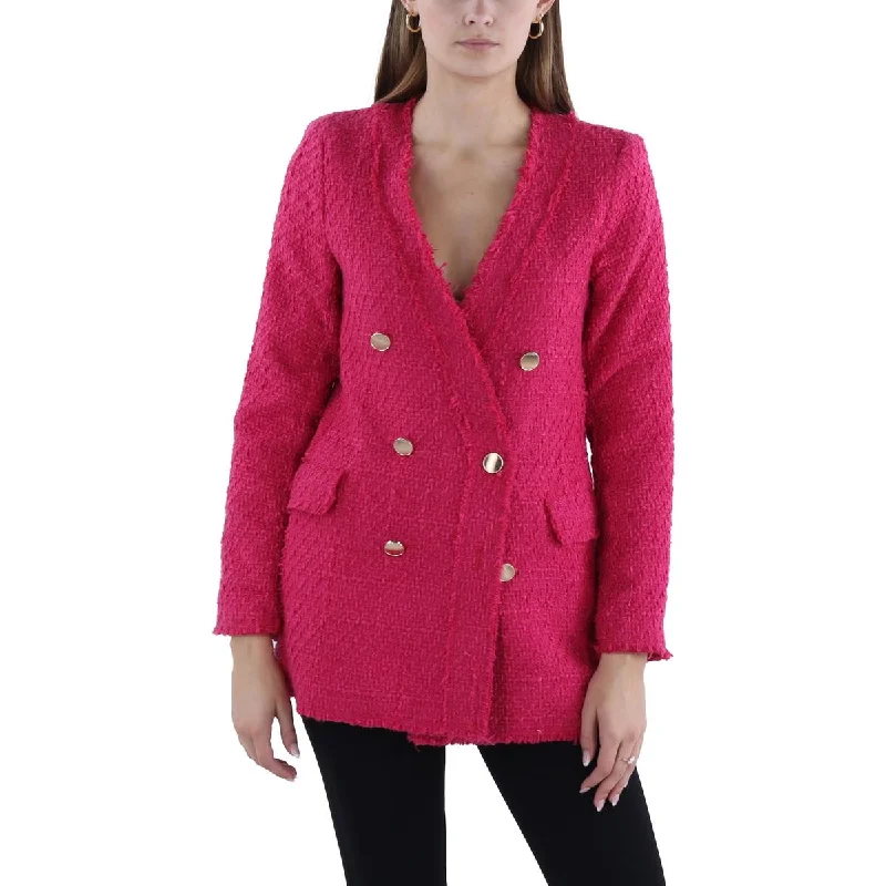 Women's Blazers with Contrast Collar -Generation Love Womens Delilah Crepe Peak Lapel One-Button Blazer Women's Blazers with Contrast Collar -Generation Love Womens Delilah Crepe Peak Lapel One-Button Blazer