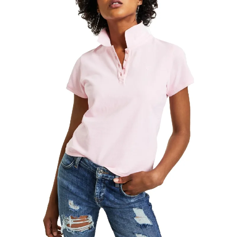 Women's Polo Shirts for Golf and Tennis -Guess Womens Cotton Collar Polo Top